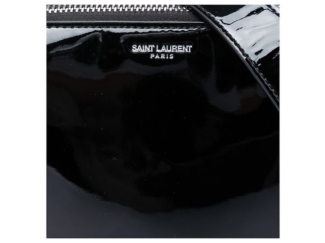 Borsa a tracolla Saint Laurent in vernice nera Nero - vista 5