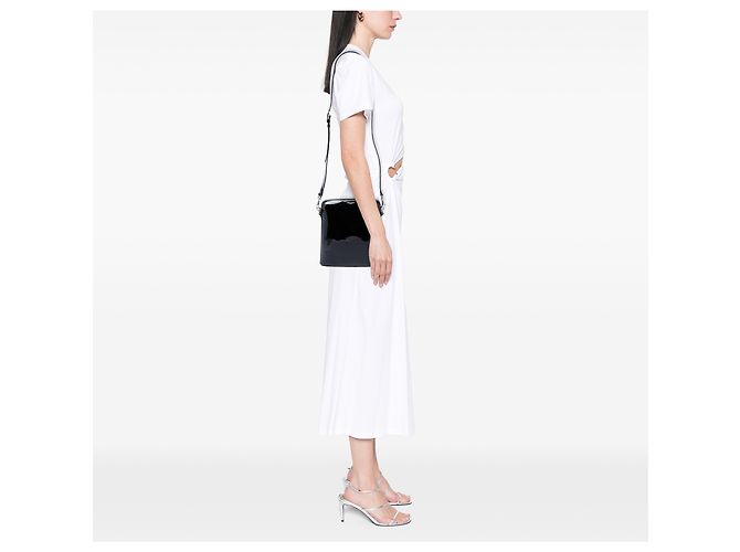 Borsa a tracolla Saint Laurent in vernice nera Nero - vista 6