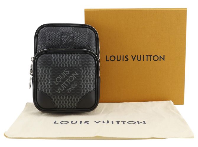 Borsa a tracolla Louis Vuitton Black Damier Graphite 3D Amazone Nero - vista 18
