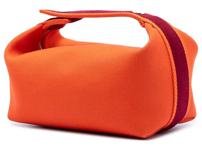 Custodia Hermès Orange Small Toile Bride A Brac Arancione - vista 2