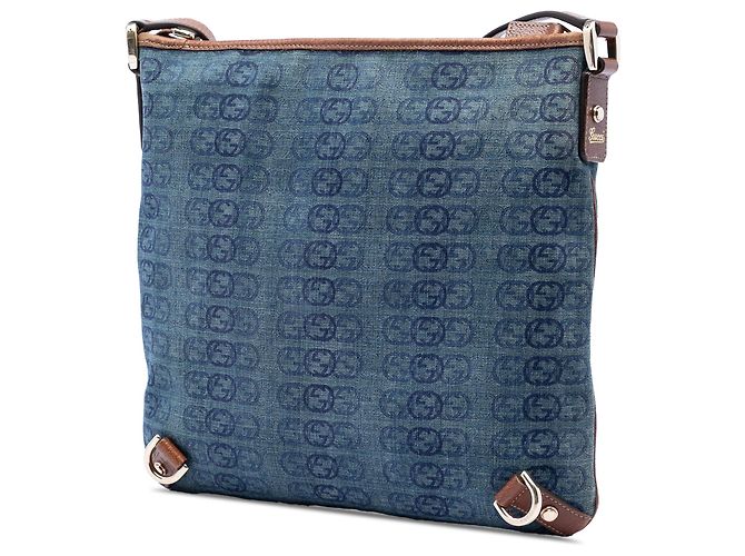 Borsa a tracolla Gucci Blue GG Denim Abbey D Ring - vista 2