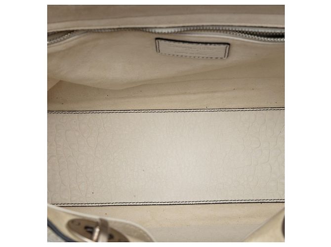Lady Dior in agnello martellato Canyon bianco Large Bianco sporco - vista 4