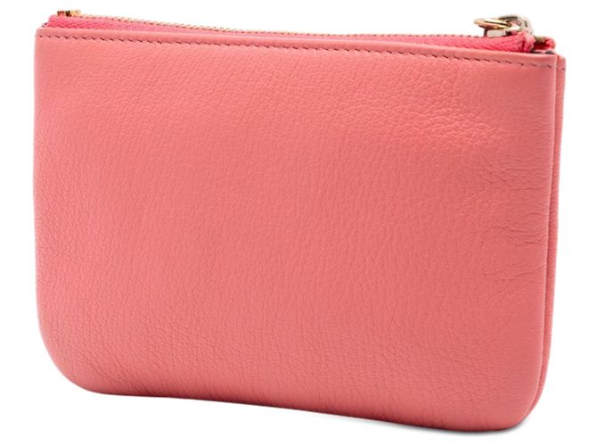 Chanel Pouch con zip O Case in pelle di capra Camelia rosa Mini CC - vista 2