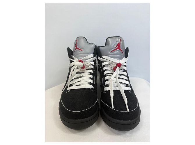 Nike Air Jordan 5 Retro Black Metallic Nero Rosso Grigio - vista 3