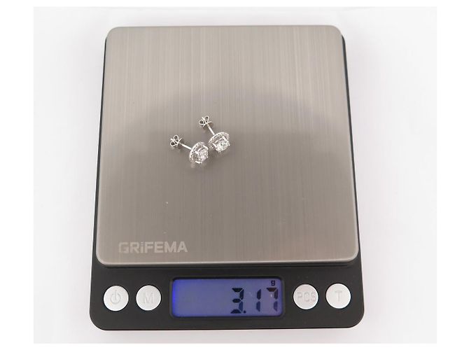 Autre Marque NUOVI ORECCHINI A STUD CON DIAMANTE SOLITARIO 1.7CT ORO BIANCO 18K Argento - vista 5