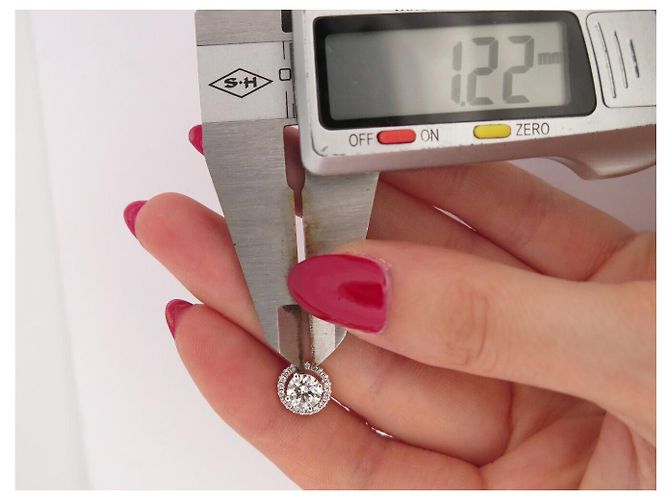Autre Marque NUOVI ORECCHINI A STUD CON DIAMANTE SOLITARIO 1.7CT ORO BIANCO 18K Argento - vista 8