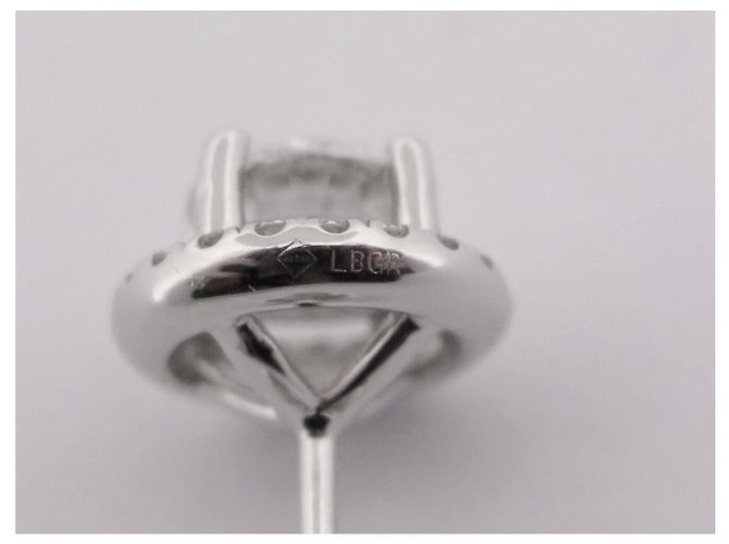 Autre Marque NUOVI ORECCHINI A STUD CON DIAMANTE SOLITARIO 1.7CT ORO BIANCO 18K Argento - vista 9