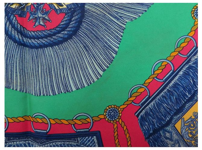 Hermès FULAR HERMES POSTE ET CAVALERIE PAR METZ QUADRATO 90 CM IN SETA Multicolore - vista 13