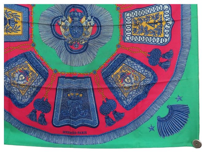 Hermès FULAR HERMES POSTE ET CAVALERIE PAR METZ QUADRATO 90 CM IN SETA Multicolore - vista 4