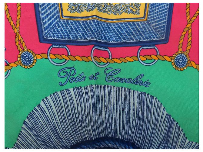 Hermès FULAR HERMES POSTE ET CAVALERIE PAR METZ QUADRATO 90 CM IN SETA Multicolore - vista 7