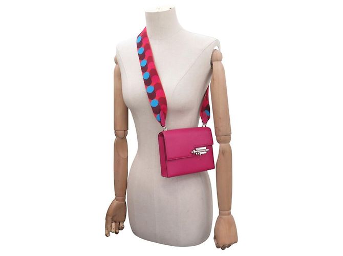 Hermès NUOVA BORSA A SPALLA HERMES VERROU MINI PELLE DI CAPRA MYSORE FUSHIA ANEMONE Fuschia - vista 6