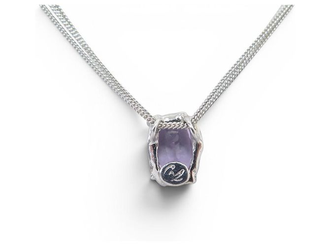 NUOVO SET COLLANA E ORECCHINI CHRISTIAN LACROIX AMETISTA IN ARGENTO - vista 14