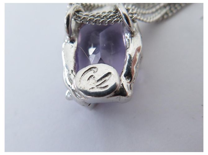 NUOVO SET COLLANA E ORECCHINI CHRISTIAN LACROIX AMETISTA IN ARGENTO - vista 16