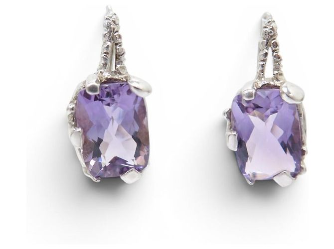 NUOVO SET COLLANA E ORECCHINI CHRISTIAN LACROIX AMETISTA IN ARGENTO - vista 2