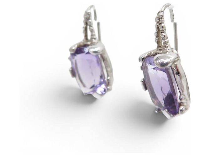 NUOVO SET COLLANA E ORECCHINI CHRISTIAN LACROIX AMETISTA IN ARGENTO - vista 3