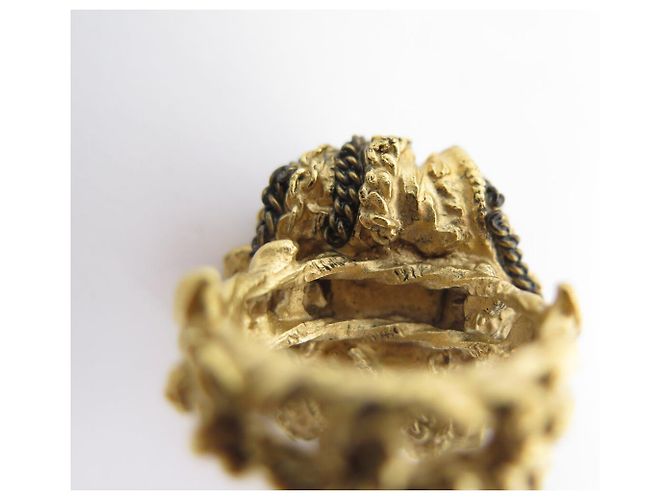 NEUER CHANEL LÖWENKOPF RING PARIS VENISE KOLLEKTION GRÖSSE 55 PERLE VERGOLDETES METALL RING - Ansicht 14