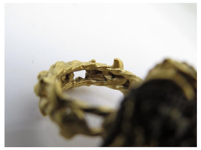 NEUER CHANEL LÖWENKOPF RING PARIS VENISE KOLLEKTION GRÖSSE 55 PERLE VERGOLDETES METALL RING - Ansicht 16