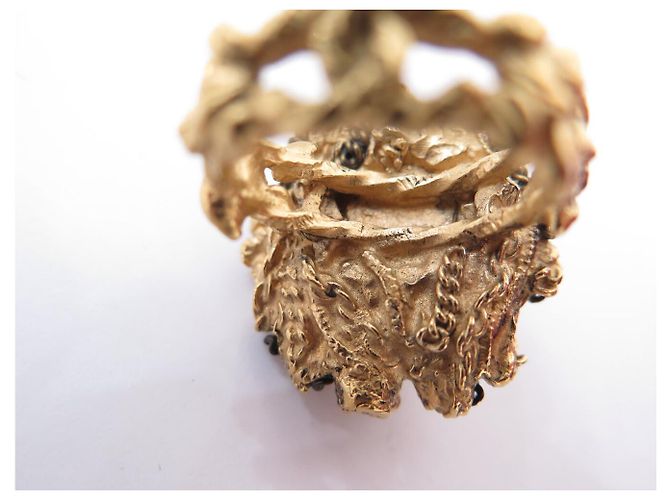 NEUER CHANEL LÖWENKOPF RING PARIS VENISE KOLLEKTION GRÖSSE 55 PERLE VERGOLDETES METALL RING - Ansicht 18