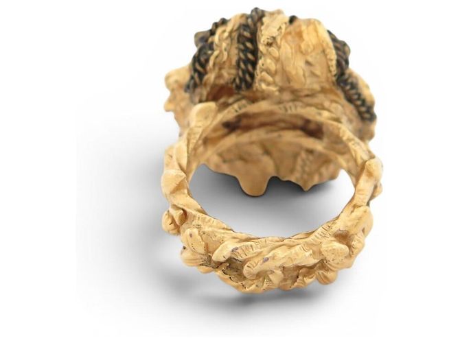 NEUER CHANEL LÖWENKOPF RING PARIS VENISE KOLLEKTION GRÖSSE 55 PERLE VERGOLDETES METALL RING - Ansicht 5