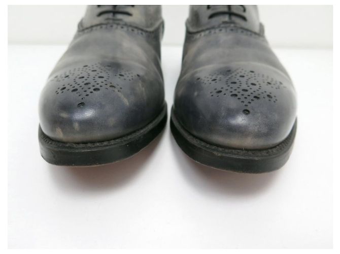 SCARPE SANTONI 13998 RICHELIEU 8 IT 43 FR PELLE PATINATA GRIGIA Grigio - vista 4
