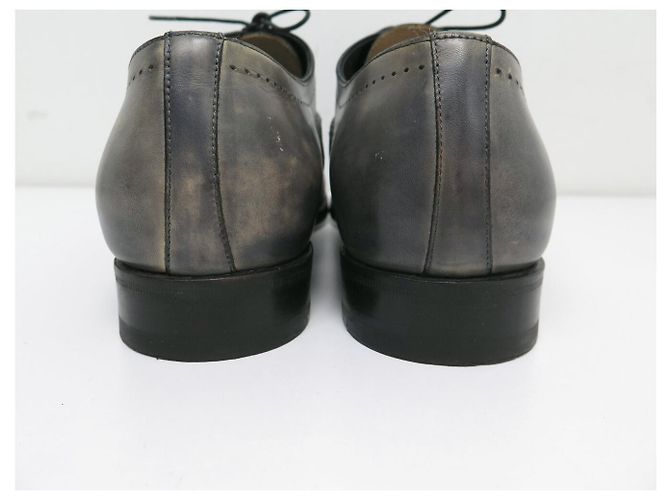 SCARPE SANTONI 13998 RICHELIEU 8 IT 43 FR PELLE PATINATA GRIGIA Grigio - vista 5