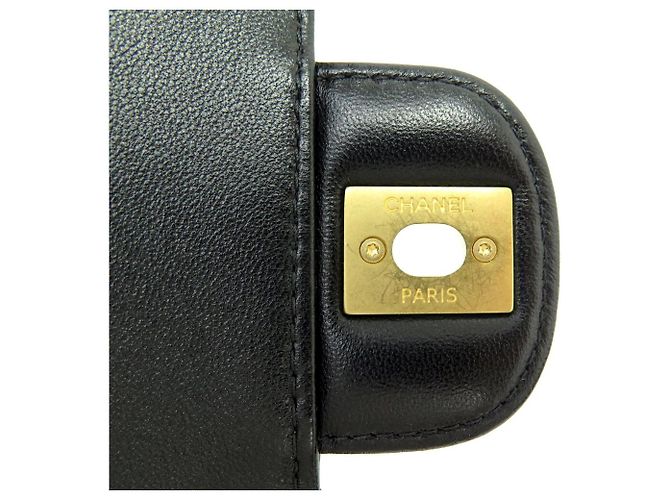 NOVA CHANEL TIMELESS HANDLE PM BOLSA DE COURO MATELASSÊ COM ALÇA Preto - vista 14