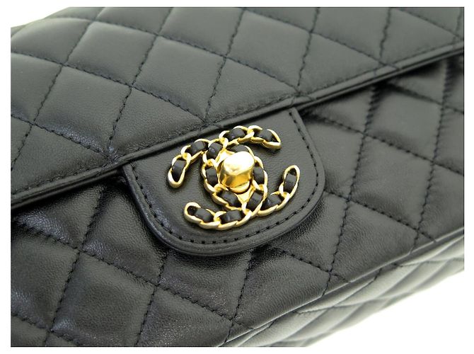NOVA CHANEL TIMELESS HANDLE PM BOLSA DE COURO MATELASSÊ COM ALÇA Preto - vista 5