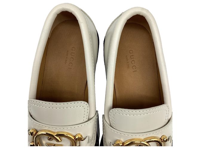 Mocassini Gucci Interlocking G in pelle bianca Bianco - vista 10