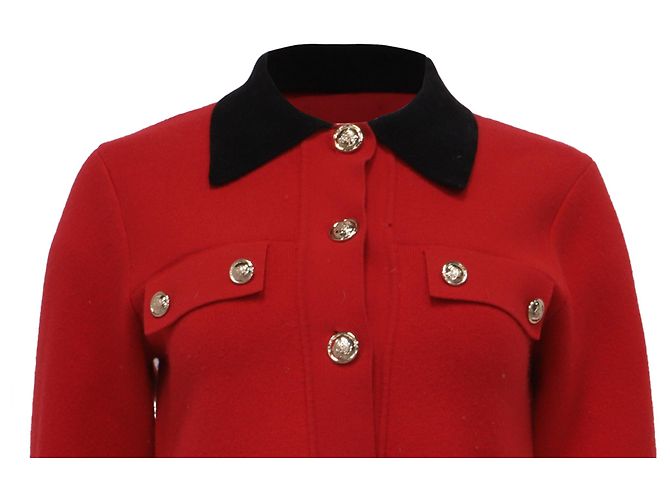 Sandro Paris Button-Down Blazer aus roter Viskose - Ansicht 2