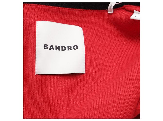 Sandro Paris Button-Down Blazer aus roter Viskose - Ansicht 5