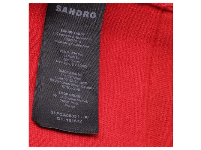 Sandro Paris Button-Down Blazer aus roter Viskose - Ansicht 7