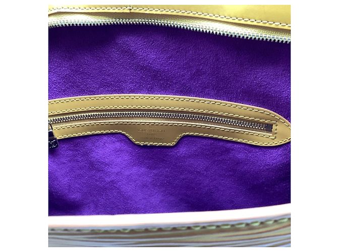 Borsa a tracolla Louis Vuitton Lussac in pelle marrone e gialla Giallo - vista 13