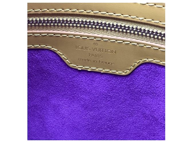 Borsa a tracolla Louis Vuitton Lussac in pelle marrone e gialla Giallo - vista 14