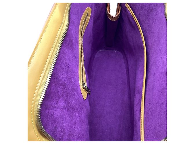 Borsa a tracolla Louis Vuitton Lussac in pelle marrone e gialla Giallo - vista 15