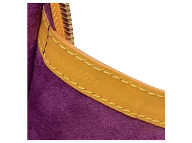 Borsa a tracolla Louis Vuitton Lussac in pelle marrone e gialla Giallo - vista 16