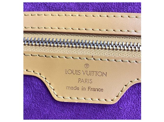 Borsa a tracolla Louis Vuitton Lussac in pelle marrone e gialla Giallo - vista 17