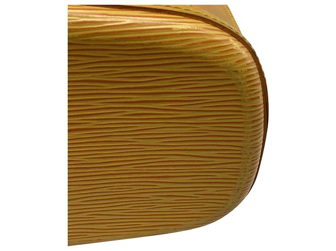 Borsa a tracolla Louis Vuitton Lussac in pelle marrone e gialla Giallo - vista 9