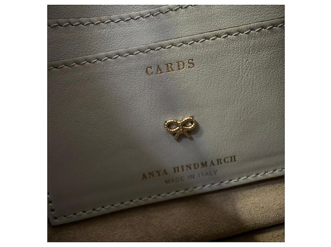 Borsa a tracolla Anya Hindmarch Smiley in pelle grigia Grigio - vista 7