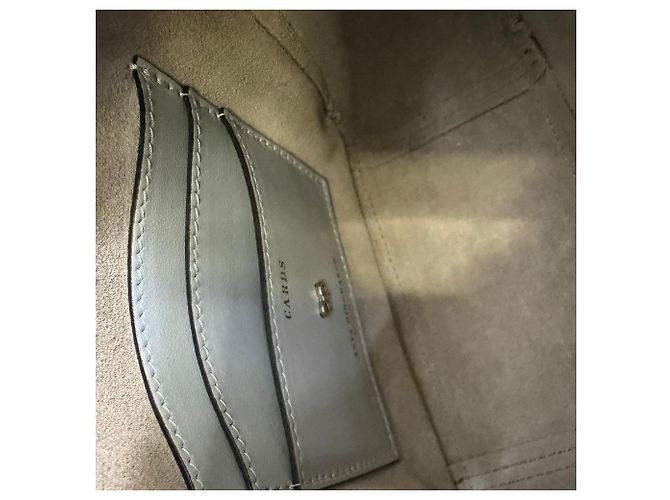 Borsa a tracolla Anya Hindmarch Smiley in pelle grigia Grigio - vista 8
