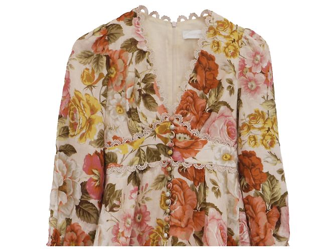Tute Bonita con stampa floreale di Zimmermann in lino multicolore - vista 2