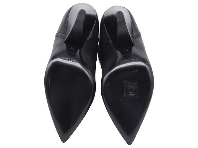 Stivaletti con tacco zeppo Niki 85 in pelle nera Saint Laurent Nero - vista 6