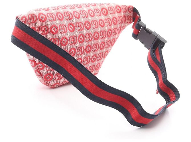 Marsupio Gucci Star Children in tela e pelle Bianco Rosso - vista 2
