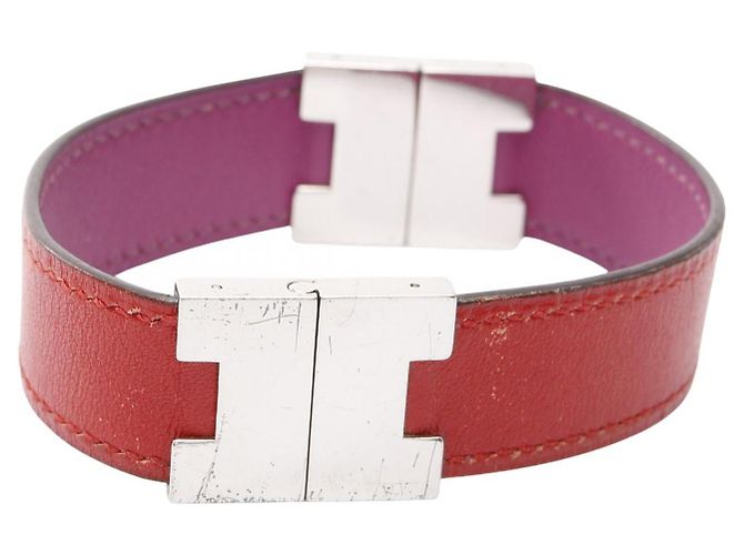 Hermès Bracciale Loulou in acciaio inossidabile e pelle Hermes Argento - vista 2