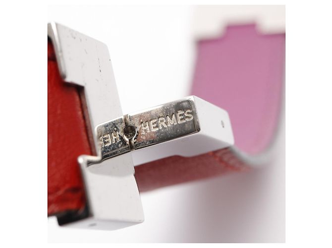 Hermès Bracciale Loulou in acciaio inossidabile e pelle Hermes Argento - vista 4