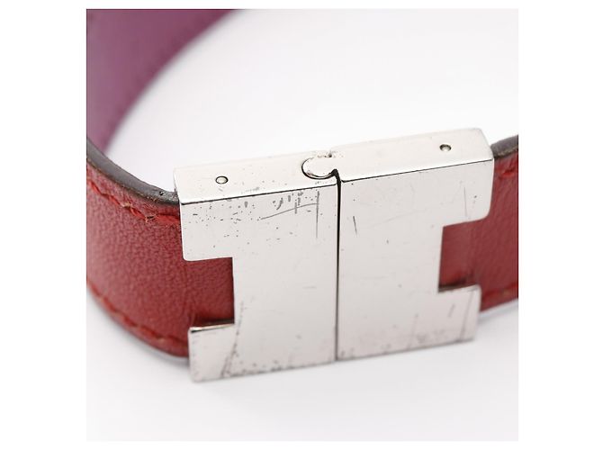 Hermès Bracciale Loulou in acciaio inossidabile e pelle Hermes Argento - vista 6