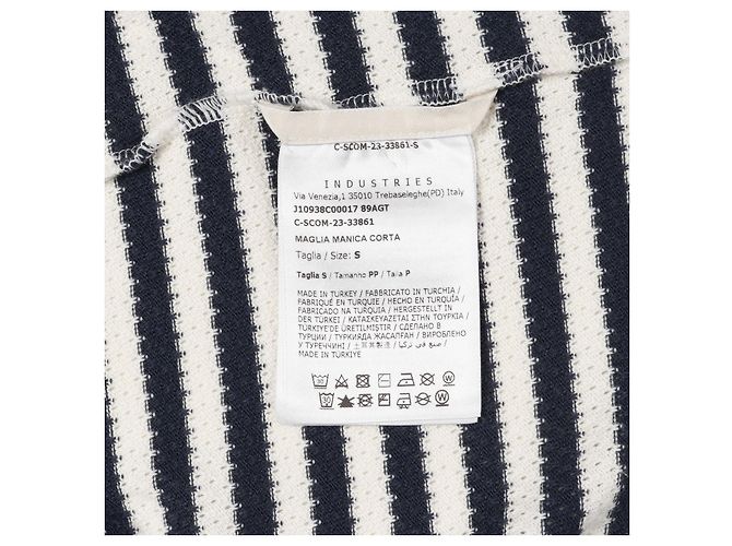Top in cotone Moncler Bianco Blu Blu navy - vista 10
