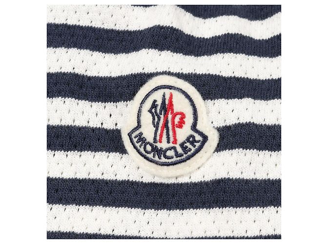 Top in cotone Moncler Bianco Blu Blu navy - vista 12
