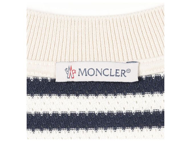 Top in cotone Moncler Bianco Blu Blu navy - vista 5