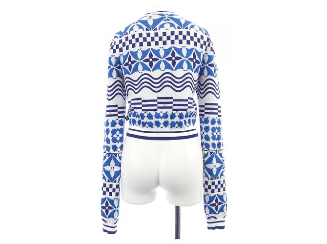 Cárdigan Louis Vuitton Blanco Azul marino - vista 2