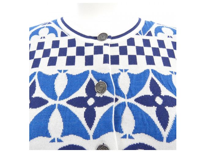Cárdigan Louis Vuitton Blanco Azul marino - vista 5